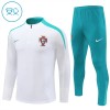 Sudadera De Entrenamiento Portugal Cremallera De Cuarto 2024-25 Blanca - Niño